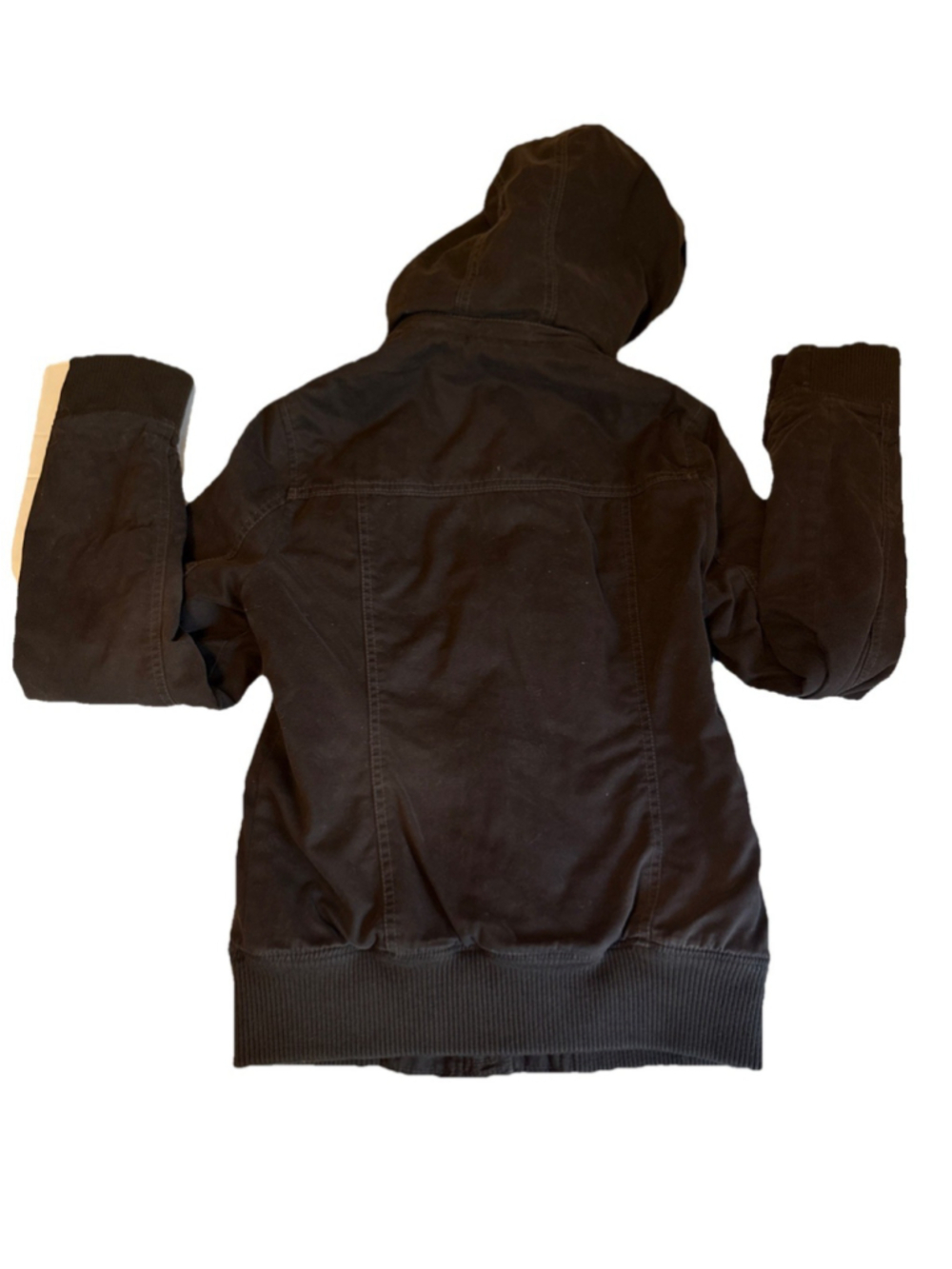 Vintage Y2K Abercrombie & Fitch Women’s Faux Fur Lined Hood Bomber Jacket Large - Picture 7 of 7